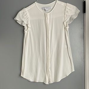 Diane von Furstenberg  silk ivory top, size 0